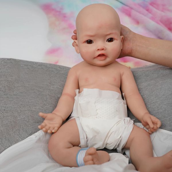 17 35Kg Micro Preemie corps complet Silicone bébé poupée HarveyLifelike Mini Reborn Surprice enfants AntiStress ma mélodie 240119