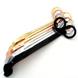 17.5 cm 4kleurige kaars pit trimmer roestvrij staal olielamp Tesoura Trim Scissor Tijera Cutter Snuffer Tool Hook Clipper