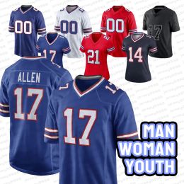 17 Allen von Miller Stefon Diggs Jersey de fútbol Dalton Kincaid Damar Hamlin Gabriel Davis Tre'Davious White Dawson Knox Matt Milano James Cook Tyler Bass Kelly