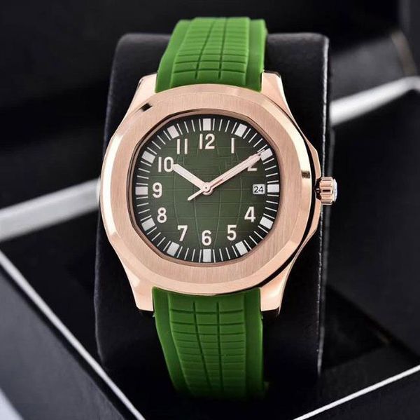 17 couleurs montres mécaniques de haute qualité montre de luxe pour hommes affichage automatique du calendrier en acier fin boîtier en or montres de mode saphir montre à grenade