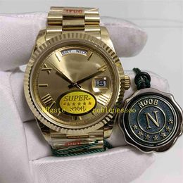 17 kleur real po heren 904L staal super n fabriekshorloge mannen 40 mm 228238 gouden champagne Romeinse dial bracelet 228239 228235 noobf e304p