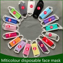 17 Couleurs Masques faciaux jetables entiers Couleurs 95 Efficacité de filtration Prévention de la poussière de la grippe masques pour le visage adulte 5349574
