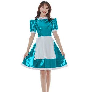 17 couleurs paillettes douce dames femme de chambre Cosplay robe Sexy Halloween princesse Costume fantaisie Lolita robe à manches courtes avec tablier