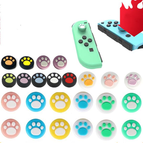 17 colores Reemplazo de fundas de silicona Cat Claw Joystick Caps Controller Grip Thumbstick Buttons Cover Shell para Nintendo Switch Gamepad DHL