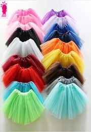 17 kleuren Top Kwaliteit snoep kleur kinderen tutu rok dans jurken zachte tutu jurk ballet rok 3 lagen kinderkleding shippi5395547