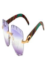17 Direct nouvelles lentilles sculptées de couleur lunettes de soleil sculptées de haute qualité 8300756 lunettes de soleil en bois à motif de paon naturel taille 561815796710