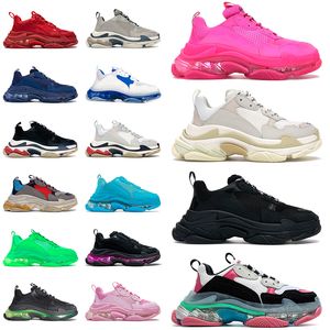 17 FW Designer Triple S Dadschoenen Paris 17fw Men Women Clear Sole Luxury Tennis Shoe Trainers Vintage Platforme Sneakers Glitter Crystal Bottom Grootte 36-45