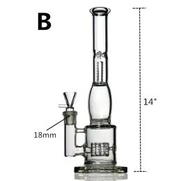 14 inch hoog 5 mm dik rechte buis waterpijpen vrouwelijke 14 mm bedwelmende recycler olieplatforms beker bubbler triple honingraat perc glazen pijpen kom rookpijp