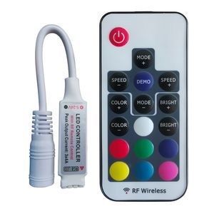 Controlador de control remoto de atenuación LED inalámbrico Mini RF de 17 teclas para tiras de color RGB 5050/3528/5730/5630/3014