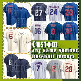 35 Justin Steele 7 Dansby Swanson Camiseta de béisbol 0 Marcus Stroman 2023 City Connect Cody Bellinger Cachorros Seiya Suzuki Ian Happ Christopher Morel Marcus Stroman