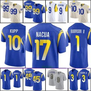 17 Puka Nacua voetbalshirt Cooper Kupp Matthew Stafford Aaron Donald Allen Robinson II-truien