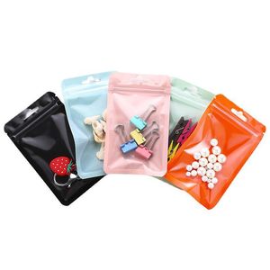 17 Maat 5 Kleuren Glanzende Plastic Venster Zelf Seal Bag Clear Front Resealable Sieraden Nail Schoonheid Mobiele Telefoon Case Verpakking Tassen Geschenken Tas LX4236