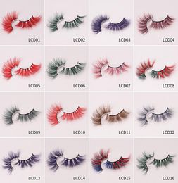 17 style 25 mm couleur longs cils de vison tridimensionnels croix faux cils 5D7379125