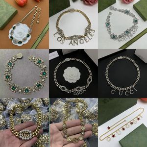 17 Style Designer Hoogwaardige kettingen Cubaanse choker ketting Kraag Punk Vintage dikke dikke linkketen voor vrouwen Nieuwjaarsjuwse accessoires