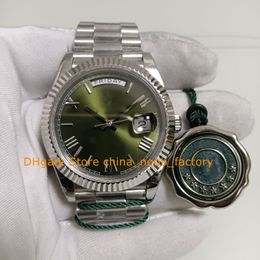 17 Stijl Beweging Horloges voor Heren 40 mm Olijfgroene Wijzerplaat Gecanneleerde Bezel 904L Stalen Armband Geel Goud Rose Goud V12 Romeinse Cijfers 2813 Automatisch Horloge