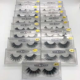 17 styles 100% vrai sibérien 3D vison bande complète faux cils longs cils individuels extension de cils de vison