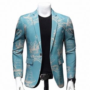 17 stijlen Gentleman Blazers Mannen Jacquard Gedrukt Slim Fit Jasje Formele Prom Party Stadium Kostuum Man Tuxedo Plus Size 6XL-M E2F3 #