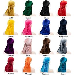 17 styles unisexe Velvet Durags Bandana Turban Hat casquettes de pirate Perruques Doo Durag Biker Headwear Bandeau Pirate Hat Cheveux Accessoires DHL gratuit