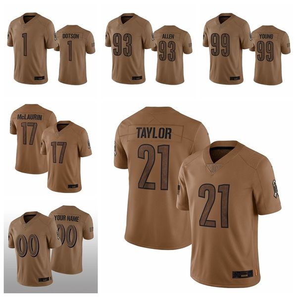 17 Terry Mclaurin 1 Jahan Dotson Washington''commanders''hombres Mujeres Jóvenes 21 Sean Taylor 99 Chase Young 2023 Salute to Service Limited Football Jersey 93 Allen