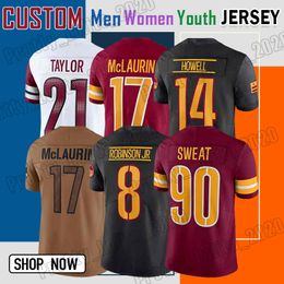 14 Sam Howell voetbalshirt Terry McLaurin Sean Taylor Jahan Dotson Jonathan Allen Washingtons Jamin Davis DaRon Payne Commandanten Brian Robinson Jr. Curtis Samuel