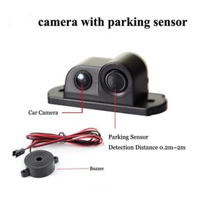 170 Grados 2 en 1 Alarma de sonido Coche Inversa Backup Video Sensor de estacionamiento Sistema de radar Vista trasera Cámara de estacionamiento