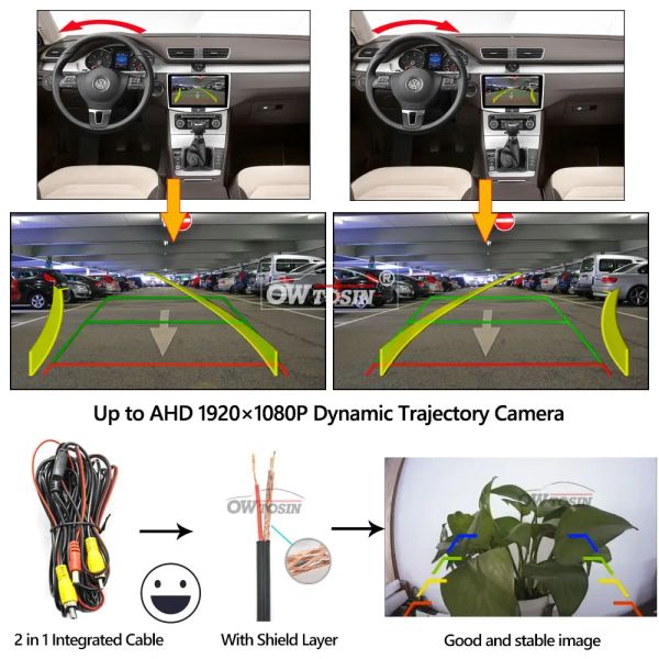 170 degrés AHD 1920x1080p Caméra arrière pour Kia Rio 3 UB QB K2 Sedan Rio 2 JB Pride 2011-2017 Plaque d'immatriculation du support de caméra