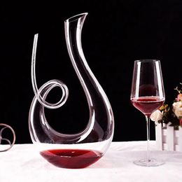 1700 ml Wijn Decanter Swan Red Snuggie Decanters Handgeblazen bar feestkarvee Loodfree Fashion Crystal Champagne Airator Set 240407