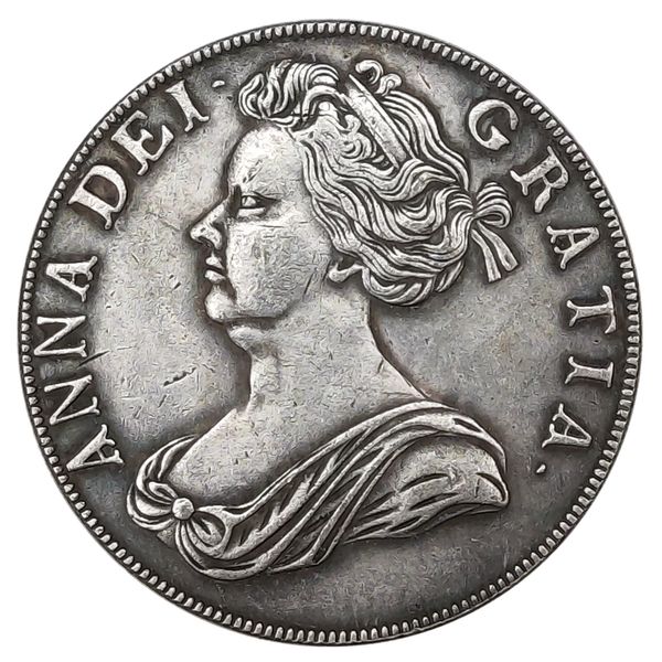 Copia de monedas chapadas en plata de 1 corona de Inglaterra de 1706