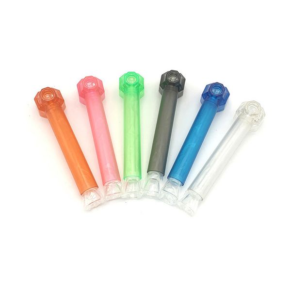 170mm Plastique + Verre Pipes Amovibles 6 Couleurs Pipe Portable Tube De Fumée Tabac Herb Porte-Cigarette Hitter Bat Personnalisable LOGO Cadeaux ZL0927