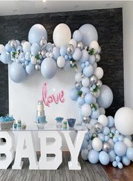 170pcs Balloons pastel Garland Arch Kit Macaron Blue Anniversaire Baby Shower Anniversary Party décor Balloonwall T2006242803529