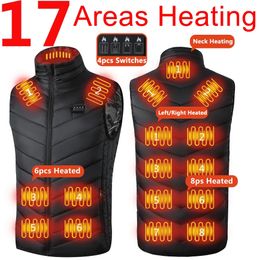 17139 zones gilet chauffant hommes femmes chauffage électrique Usb veste bodywarmer vers le bas hiver 240104