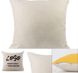 1717 inches Natuurlijke canvas kussensloop Unfeer Cotton Throw Cushion Cover Blank Sofa Pillow Bus voor handpainting 487 S28587554