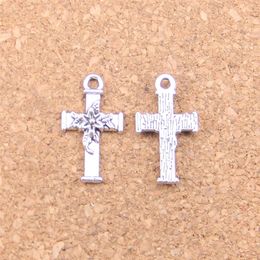 171pcs Antique Silver Bronze plaqué croix de fleurs Charms pendentiels Collier Diy Bracelet Bangle Résultats 20 11 mm314d