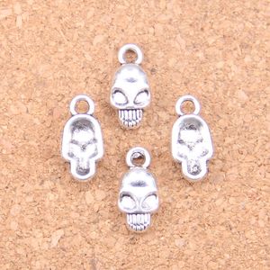 171 stks Antiek Zilver Brons Plated Skeleton Hoofd Schedel Charms Hanger DIY Ketting Armband Bangle Bevindingen 15 * 7mm