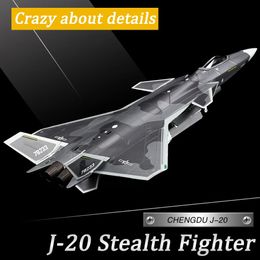 172 Avion de chasse de l'Armée de l'Air Avion en métal J-20 Stealth Fighter Alliage militaire moulé sous pression Modèle de jouet Souvenirs militaires Cadeaux 240108