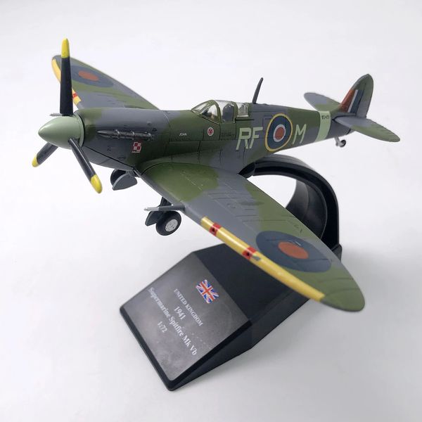 Avión británico a escala 172, avión de Metal fundido a presión, modelo de avión, juguete para niños, Spitfire Fighter, modelo de avión fundido a presión de aleación 240115
