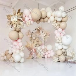 172pcs Macaron Baby Pink Ballonnen Garland Boho Wedding Decoratie Dubbel abrikoos Blush Balloon Brithday Party Baby Showe Decor 240417