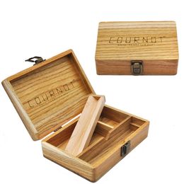 173 * 120 * 50 mm roken hout droog kruid tabak stash jar case met rollende lade lock rook accessoires groothandel