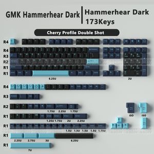 173 touches/ensemble GMK Hammerhead-Dark Keycap cerise profil clavier mécanique Keycaps noir ABS Double coup pour interrupteur MX