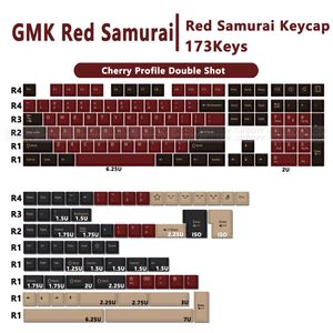 173 toetsen/set keycap cherryprofiel abs gmk rode samurai keycaps dubbele shot mx switches mechanisch toetsenbord met iso enter