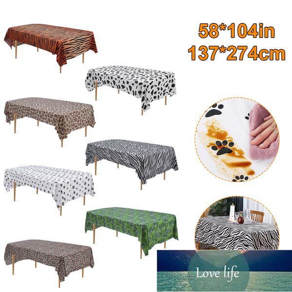 173 x 274 cm Mantel de satén rectangular Mantel con tema animal Cubierta de mantel Fiesta de boda Banquete de año nuevo Cubierta de mesa desechable Precio de fábrica diseño experto Calidad