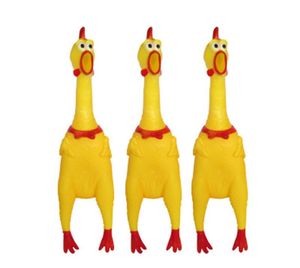 174 cm enfants jouets amusant crier le poulet en caoutchouc jaune petit animal de compagnie grinçant jouet à mâcher 0 83gy kk9723414