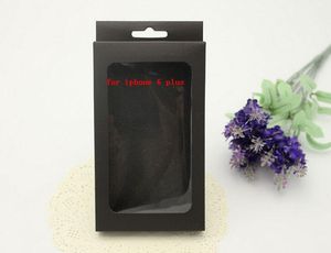 175 * 105 * 25mm Big Size Fashion Design met Blister papier Retail Box Zwart Pakket voor iPhone 6 Plus lederen tas S3 S4 mobiele telefoon gevallen