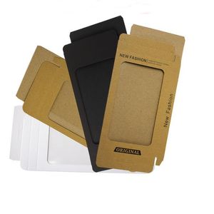 175 * 105 * 25mm Grande Taille Cas de Téléphone Portable Shell Boîte D'emballage Blanc Kraft Boîte De Papier Avec Fenêtre Pour Sous-Vêtements Chaussette Affichage Au Détail