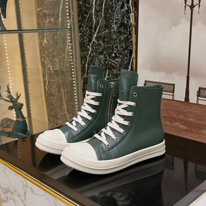 175 High Shoes Street Brand Walking Leather Sneaker Olive Green Dunne Bottom Men Top Ronde Toe Dik Soled Women 306