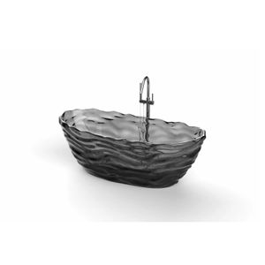 1750x785x640mm ovale hars waterrimpel badkuip vrijstaande op de vloer gemonteerde kristalzwarte tansparent badkuip BV001-7