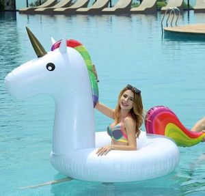 Flotteurs gonflables gonflable Unicorn jouets à enfourcher piscine pour les enfants et les adultes Unicorn flotteur piscine gonflable Anneau Raft eau