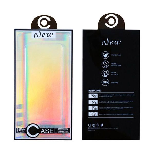 175x95x15mm High Class New Fashion Universal Mobile Phone Case Package Clear Laser Packaging Box Pour Iphone 12 11 Pro Xs Max Case Cover