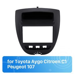 Fascia de Radio de coche 2Din de 178x100mm para Toyota Aygo Citroen C1 Peugeot 107, Kit de instalación de CD de tablero embellecedor, Panel de tablero de marco