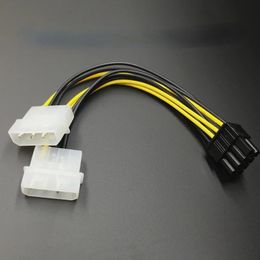 17 cm de 6pin a doble tarjeta de video de 4pin Cable de alimentación Y 8 pin PCI Express a Dual 4 pin Molex Graphics Tarjeta de alimentación de alimentación